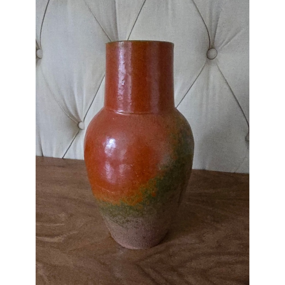 Vintage Italian Pottery Vase Signed Italy Mid Century Modern 6.4"